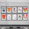 Plakat seria maski 911 w słynnych malowaniach